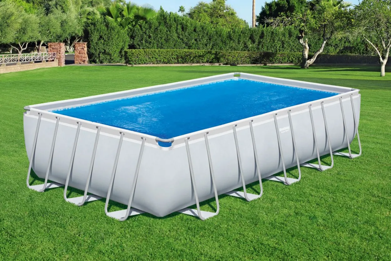 PE-Solarabdeckplane 703 x 336 cm, blau, eckig