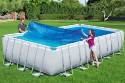 PE-Solarabdeckplane 703 x 336 cm, blau, eckig