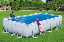 PE-Solarabdeckplane 703 x 336 cm, blau, eckig