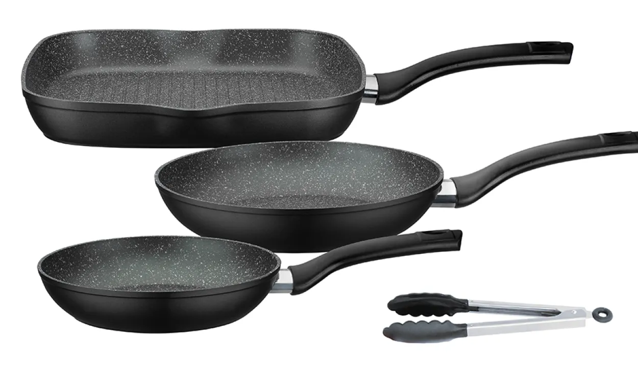 Pfannen-Set Gourmet Granit + Bräter 5-tlg.