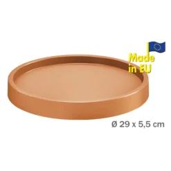Pflanzenroller mit erhöhtem Rand aus robuster Kunststoff, ca. Ø 29 x 5,5 cm - rund - Terrakotta