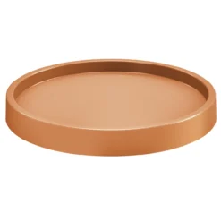 Pflanzenroller mit erhöhtem Rand aus robuster Kunststoff, ca. Ø 29 x 5,5 cm - rund - Terrakotta