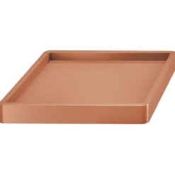 Pflanzenroller mit erhöhtem Rand aus robuster Kunststoff, ca. 29 x 29 x 5,5 cm - eckig - Terrakotta