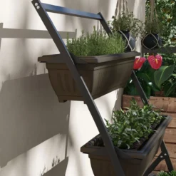 Pflanzenständer, Blumenständer mit 4 Etagen Pflanzenregal mit Löchern