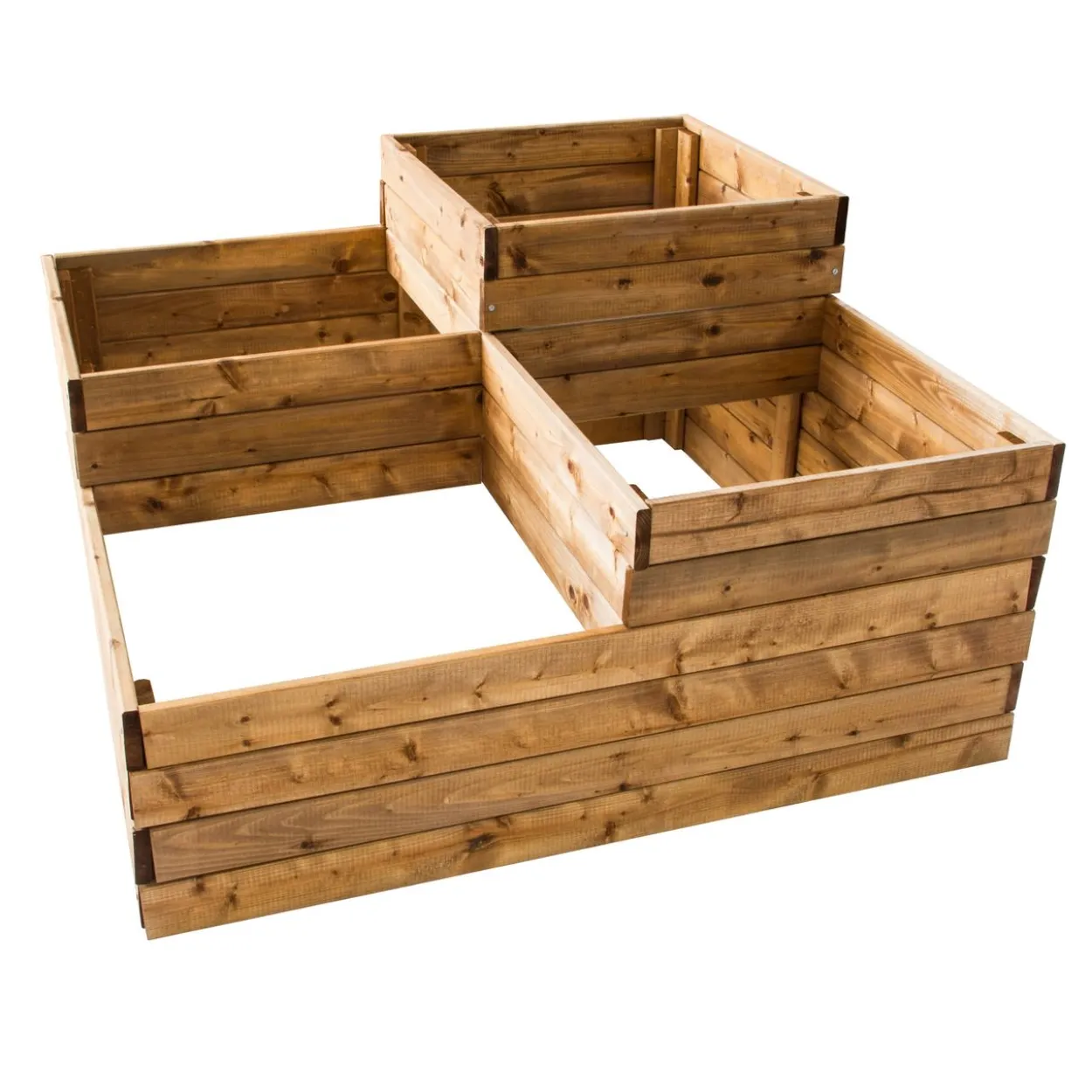 Pflanzkasten aus Holz mit 4 Pflanzzonen