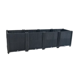 Pflanzkasten aus Polypropylen, ca. 160 x 40 x 43 cm - Schwarz