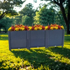 Pflanzkasten aus Polypropylen, ca. 120 x 40 x 43 cm - Grau