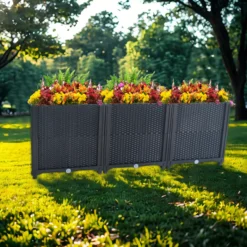 Pflanzkasten aus Polypropylen, ca. 120 x 40 x 43 cm - Schwarz