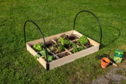 Pflanzkasten mit grün lackierter Stahlstruktur aus Stahl/Holz, ca. 115,5 x 80,5 x 68 cm