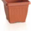 Pflanztopf mit Dekor, ca. 13,8 Liter - eckig - Terrakotta