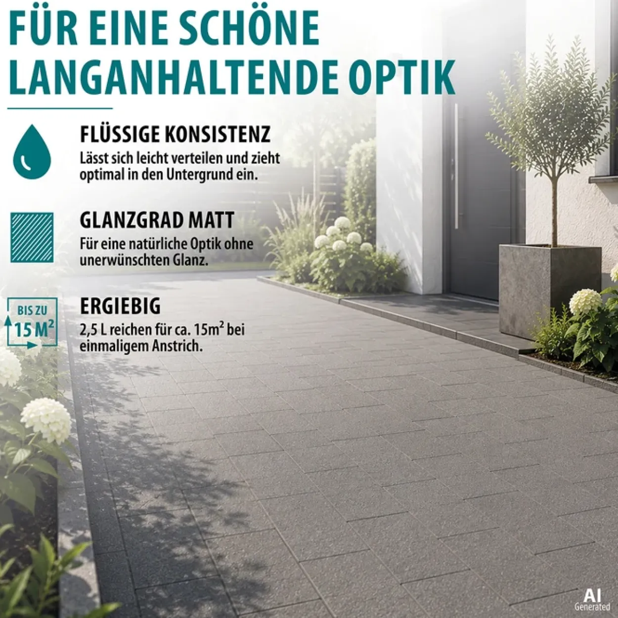 Pflasterstein-Farbe - grau 2,5L