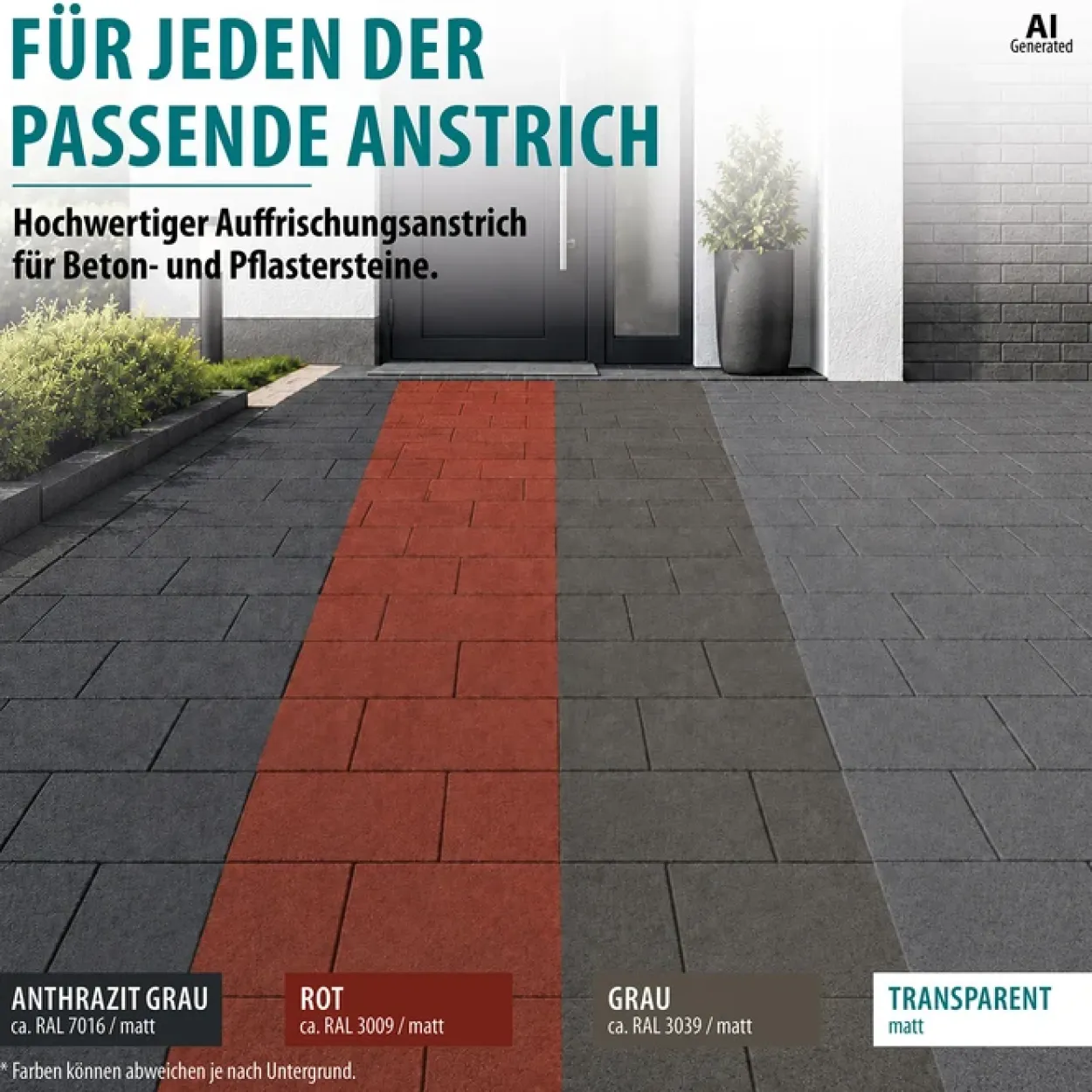 Pflasterstein-Farbe - grau 2,5L