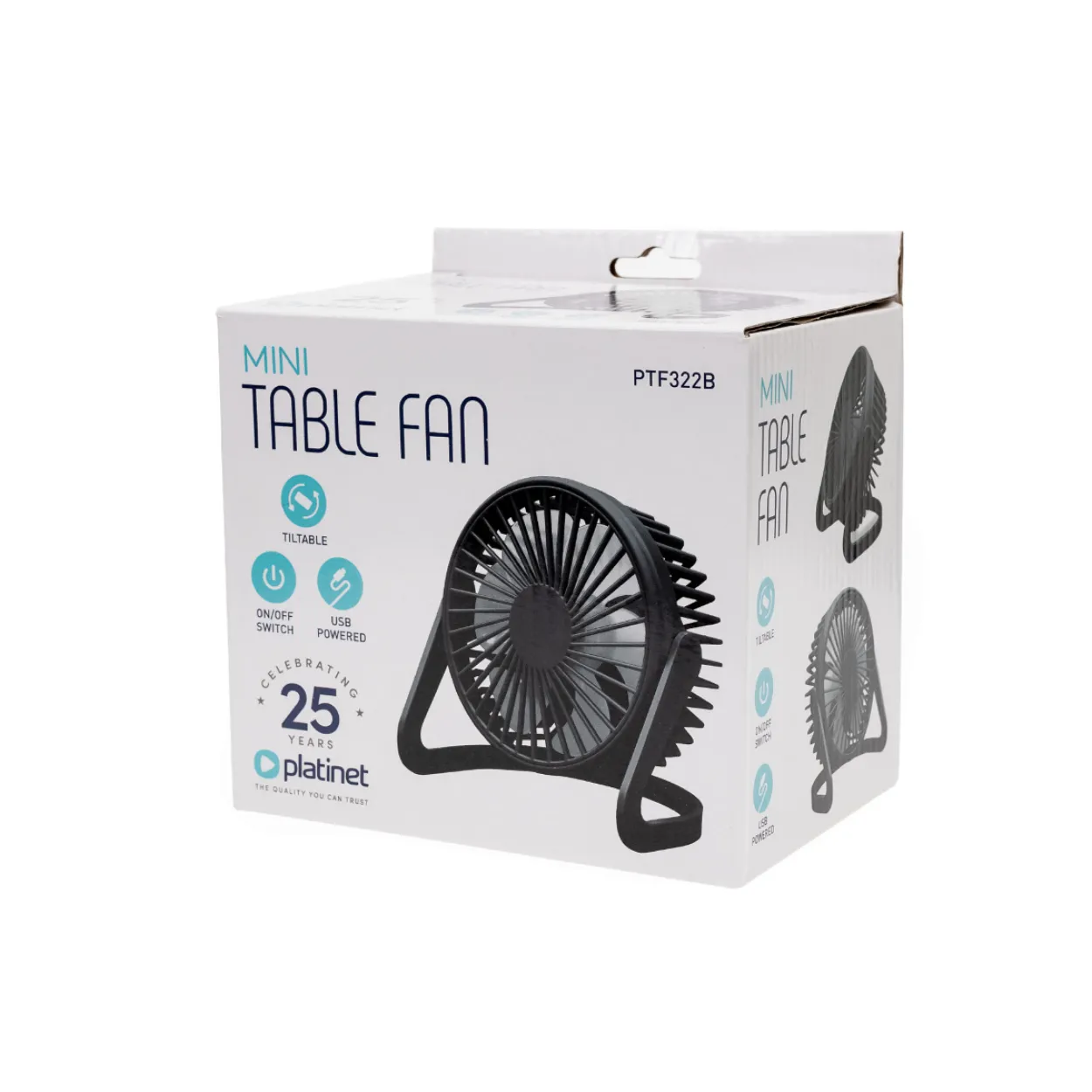 Platinet PTF322 USB Tischventilator Schwarz kompakt