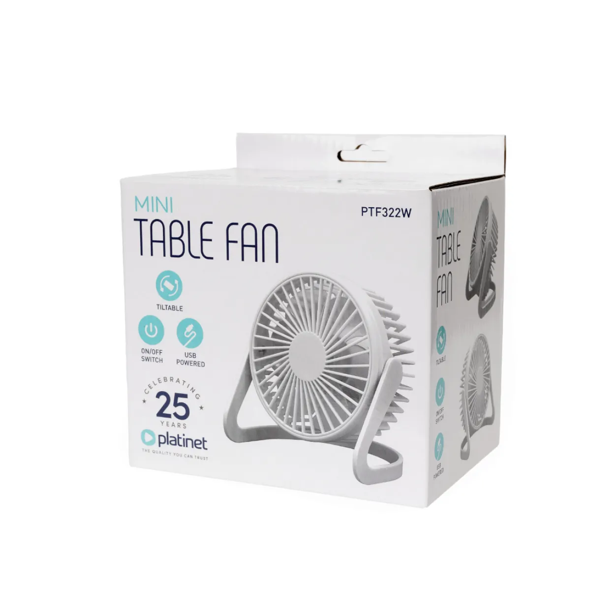 Platinet PTF322 USB Tischventilator Weiß kompakt