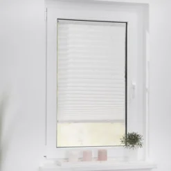 Plissee Haftfix, ohne Bohren Weiß, 60 cm x 130 cm (B x L)