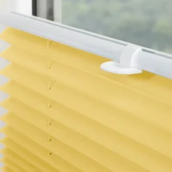Plissee Klemmfix, ohne Bohren, verspannt - Gelb, 70 cm x 130 cm (B x L)