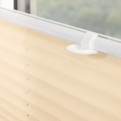 Plissee Klemmfix, ohne Bohren, verspannt - Creme, 60 cm x 130 cm (B x L)