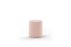 Polsterhocker MOON in Rund, 41,5 cm hoch, Bezug trendiger Boucle Stoff in Rosa