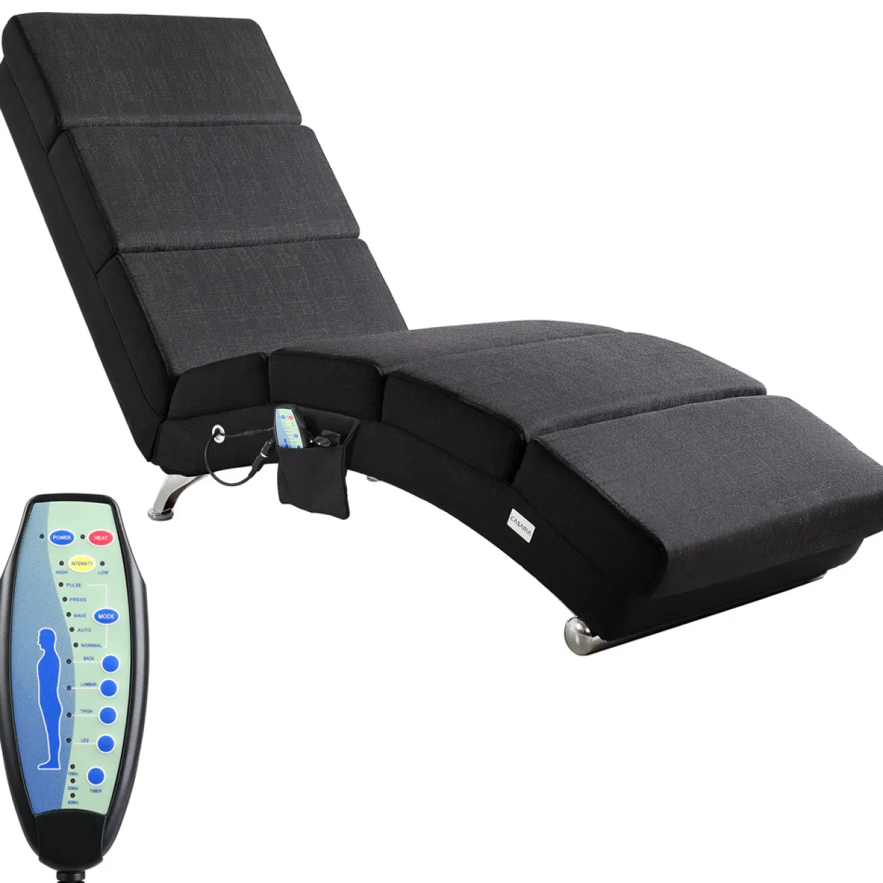 Polsterliege London anthrazit mit Massagefunktion