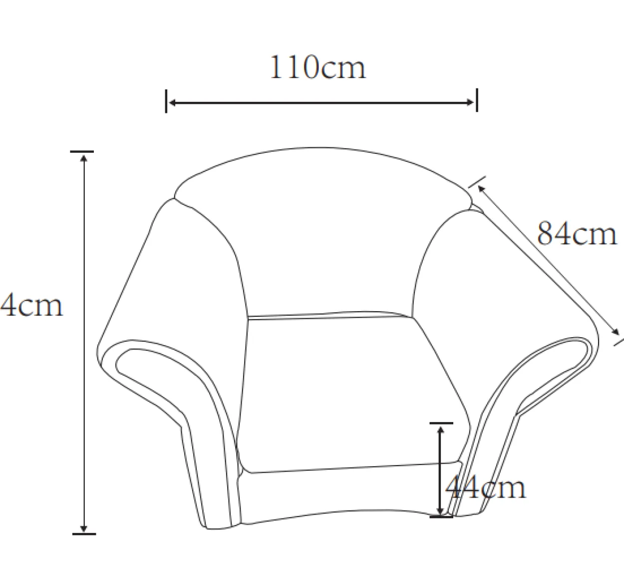 Polstersessel Loretta, ca. 110 x 84 x 84 cm – Rosa