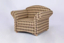 Polstersessel Loretta, ca. 110 x 84 x 84 cm – Kariert & Braun