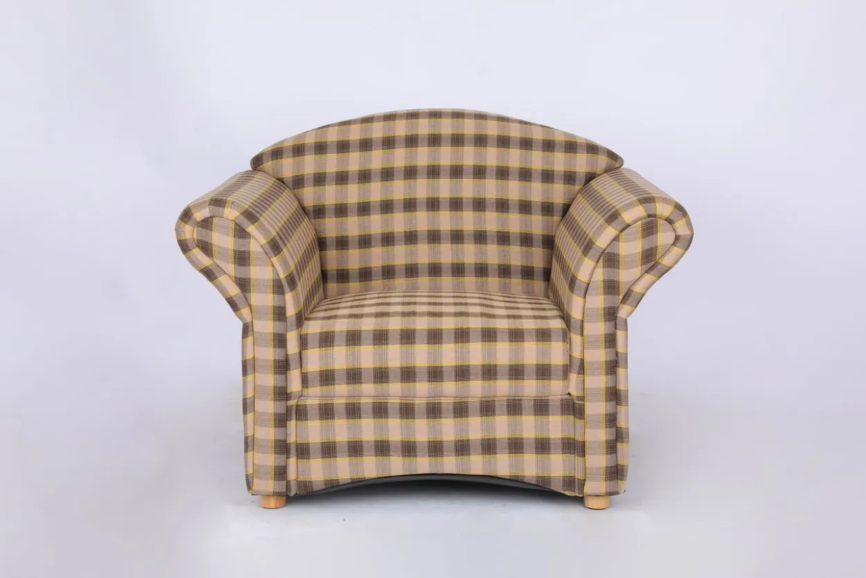 Polstersessel Loretta, ca. 110 x 84 x 84 cm – Kariert & Braun