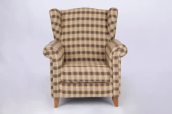 Polstersessel Loretta, ca. 86 x 81 x 105 cm – Kariert & Braun