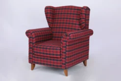 Polstersessel Loretta, ca. 86 x 81 x 105 cm – Rot Kariert