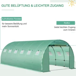 Polyethylenfolie 6x3x2m Ersatzfolie mit 12 Fenster für Folientunnel
