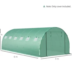 Polyethylenfolie 6x3x2m Ersatzfolie mit 12 Fenster für Folientunnel