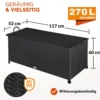 Polyrattan Auflagenbox - Schwarz