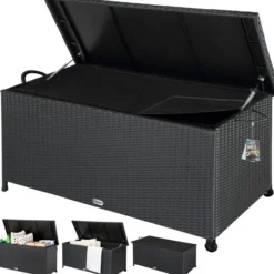 Polyrattan Auflagenbox - Schwarz