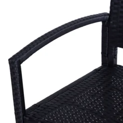 Polyrattan Gartenbank Parkbank Sitzbank 2-Sitzer Geflecht Stahl Schwarz B122 x T60 x H87cm