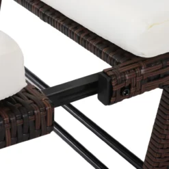 Polyrattan Gartensofa 2 Sitzer Loungesofa Gartenliege klappbar Braun