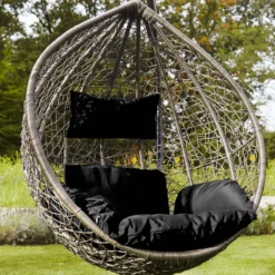 Polyrattan Hängesessel CIELO - Schwarz nur Korb