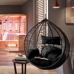 Polyrattan Hängesessel CIELO - Schwarz nur Korb