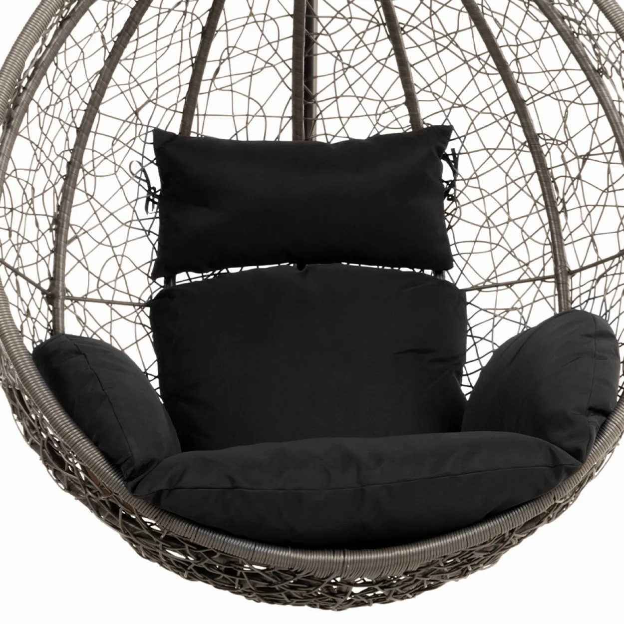 Polyrattan Hängesessel CIELO - Schwarz nur Kissen