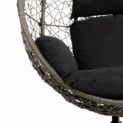 Polyrattan Hängesessel CIELO - Schwarz nur Kissen