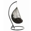 Polyrattan Hängesessel CIELO - Schwarz mit Regenabdeckung