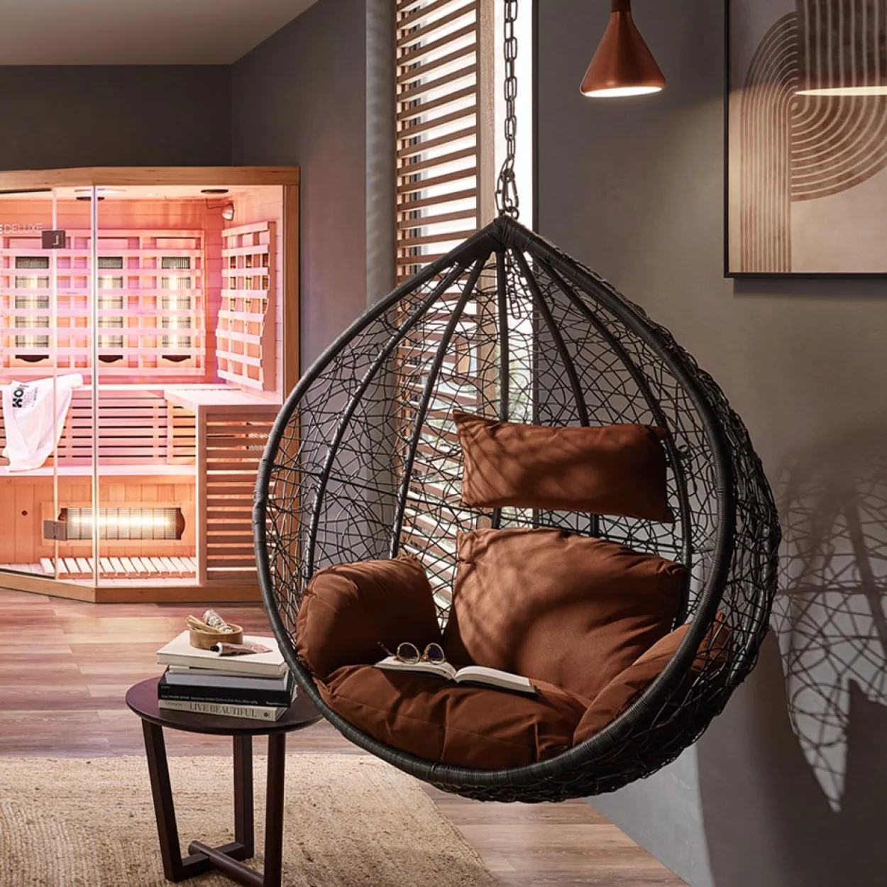 Polyrattan Hängesessel CIELO Korb