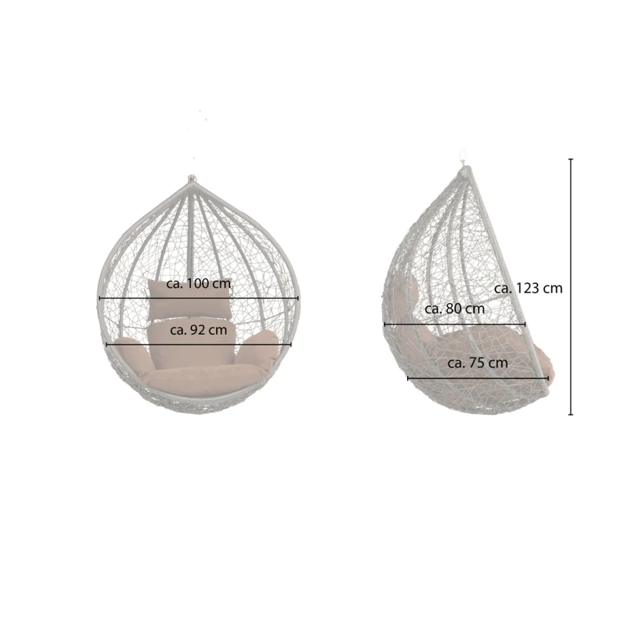 Polyrattan Hängesessel CIELO Korb