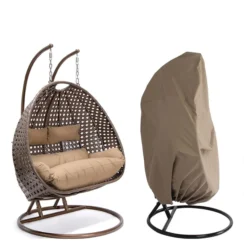 Polyrattan Hängesessel TWIN Braun inkl. Regenabdeckung