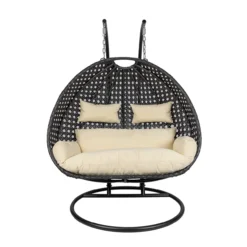 Polyrattan Hängesessel TWIN DELUXE - Schwarz