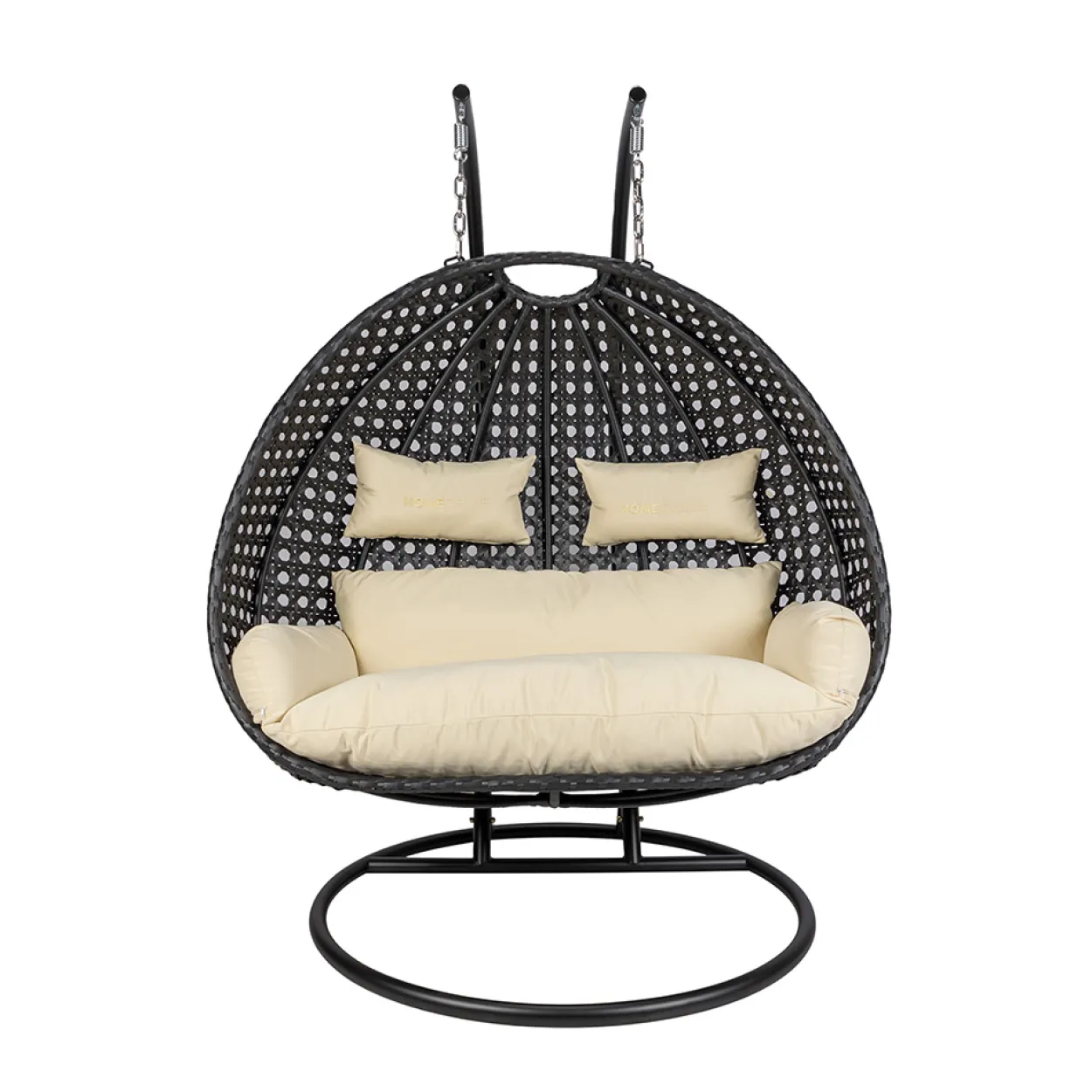 Polyrattan Hängesessel TWIN DELUXE - Schwarz