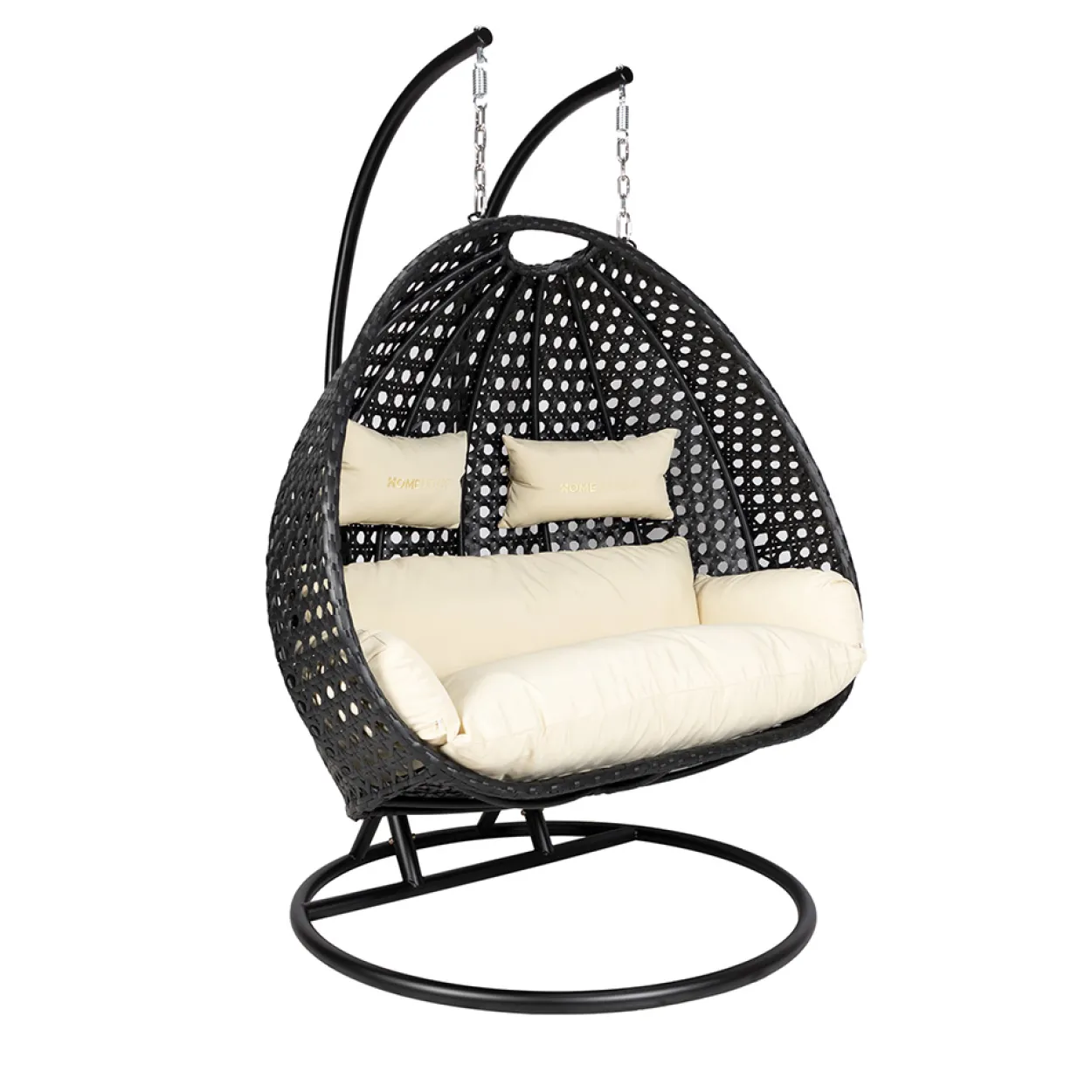 Polyrattan Hängesessel TWIN DELUXE - Schwarz