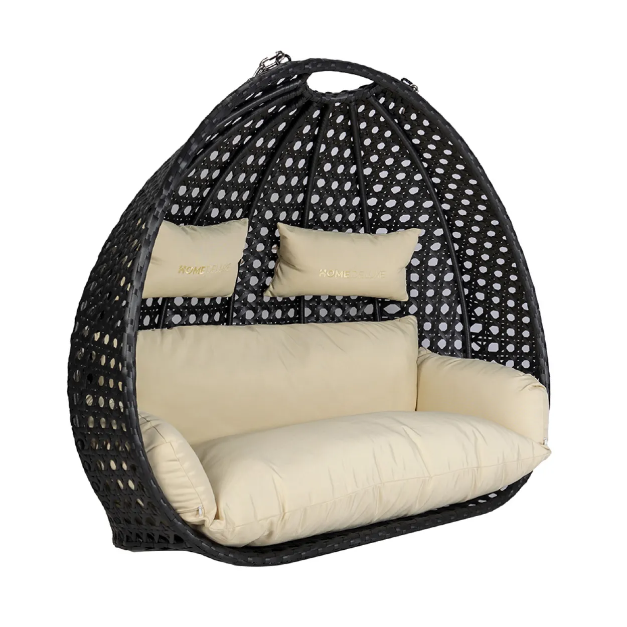 Polyrattan Hängesessel TWIN DELUXE - Schwarz