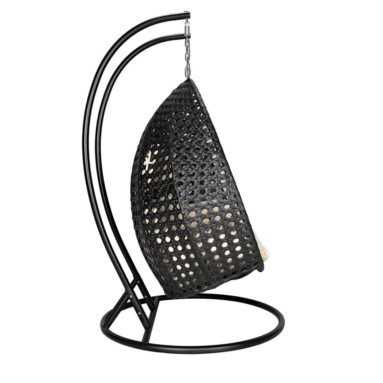 Polyrattan Hängesessel TWIN DELUXE - Schwarz