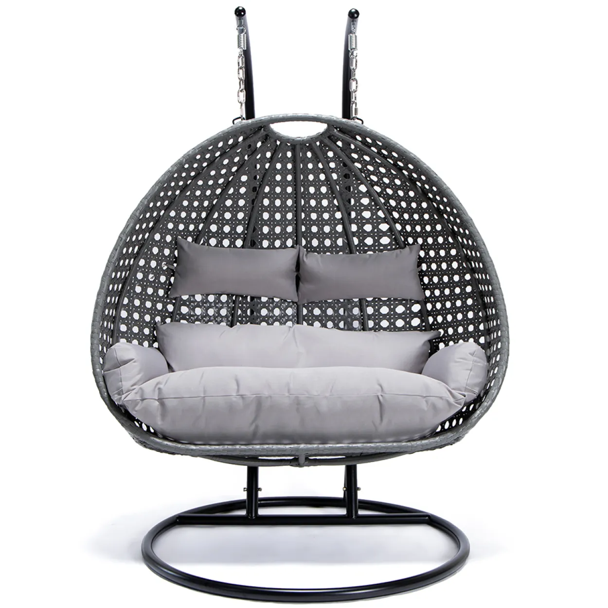Polyrattan Hängesessel TWIN grau - inkl. Regenabdeckung