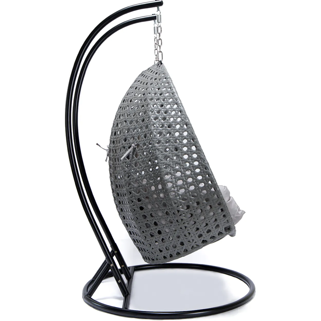 Polyrattan Hängesessel TWIN grau - inkl. Regenabdeckung