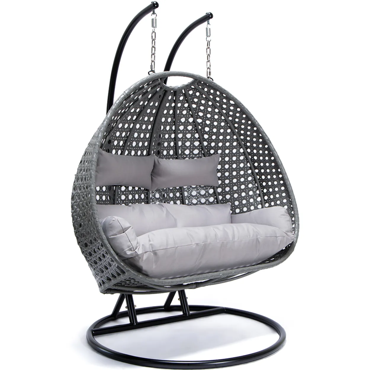 Polyrattan Hängesessel TWIN grau - inkl. Regenabdeckung